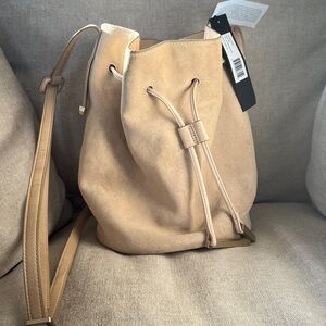 Halston Heritage Suede Leather Bucket Bag with tags